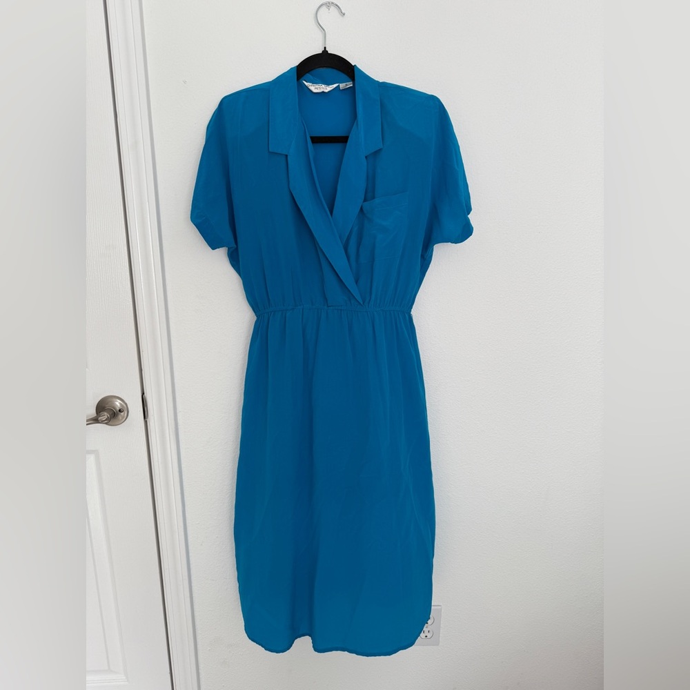 Christina Grant Women’s 100% Silk Vintage Blue Dress 14P